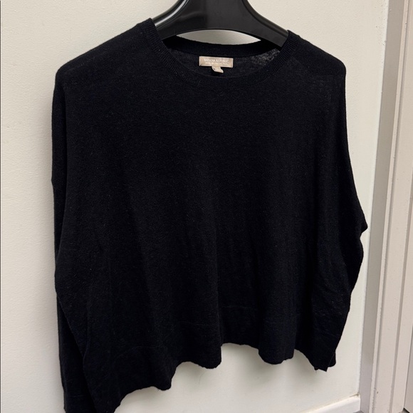 Vintage 90s Banana Republic crop square  Black Knit Sweater XL - Picture 1 of 4